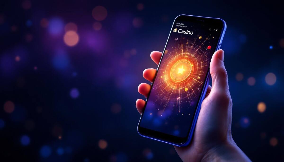 Mobile casino app on a smartphone